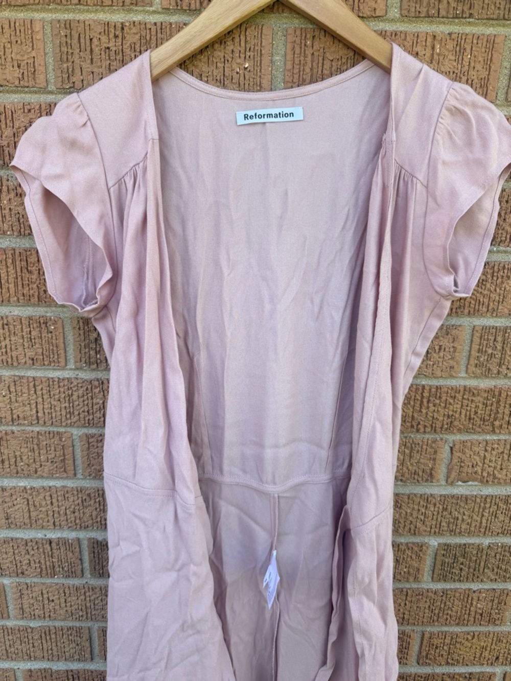 Reformation Blush Pink Chamomile Wrap Dress View 5